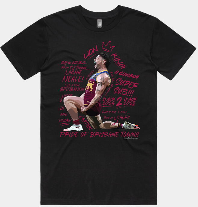 Lachie Neale 'Back 2 Back" Tee - The Lion King Returns
