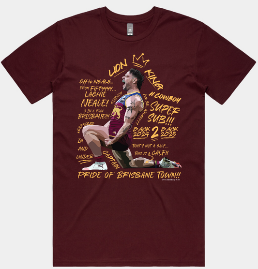 Lachie Neale 'Back 2 Back" Tee - The Lion King Returns