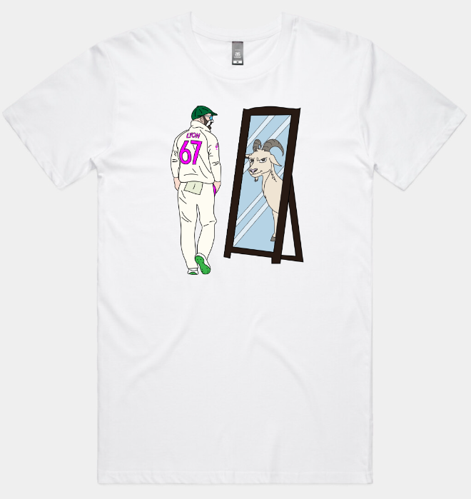 Nathan Lyon GOAT Tee & Hoodie – Mirror Doesn’t Lie