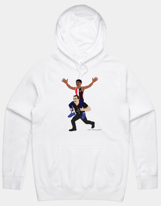 Nasiah Wanganeen-Milera Saints Celebration Tee & Hoodie - Ross Lyon Shoulder Lift