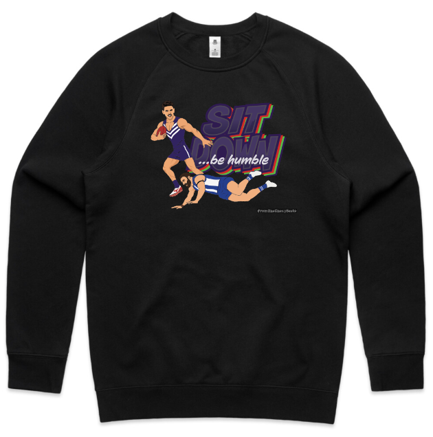 Sit Down... Be Humble! | Cartoon Vo$$y Tee & Crew Sweater Edition