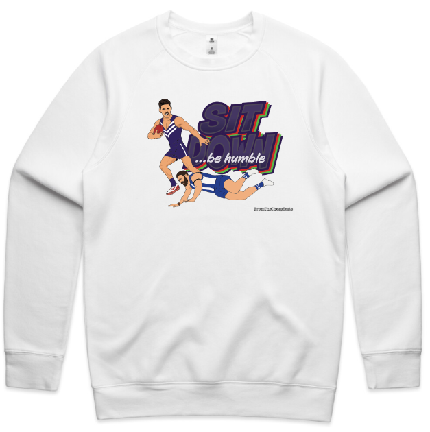 Sit Down... Be Humble! | Cartoon Vo$$y Tee & Crew Sweater Edition